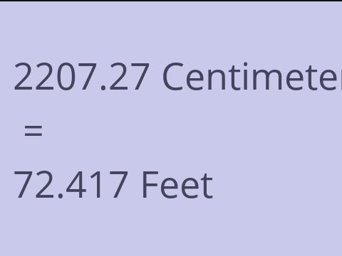 2207.27 CM TO FEET