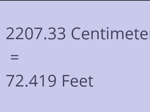 2207.33 CM TO FEET