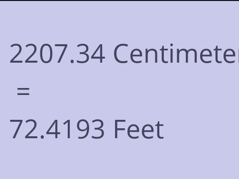 2207.34 CM TO FEET