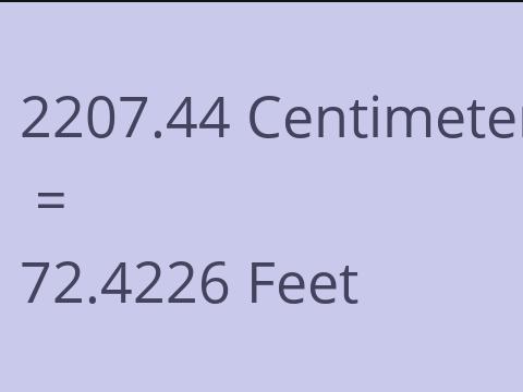 2207.44 CM TO FEET