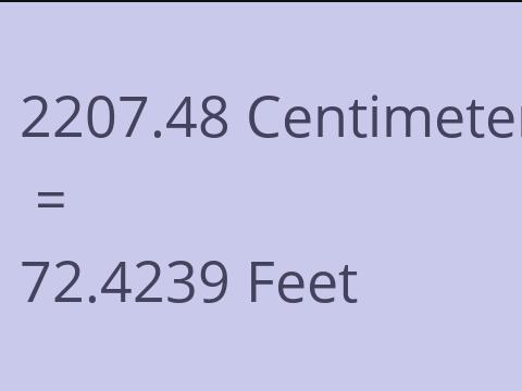2207.48 CM TO FEET