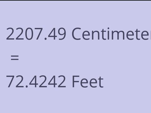 2207.49 CM TO FEET