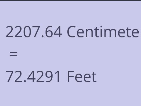 2207.64 CM TO FEET