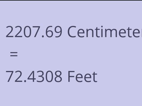 2207.69 CM TO FEET