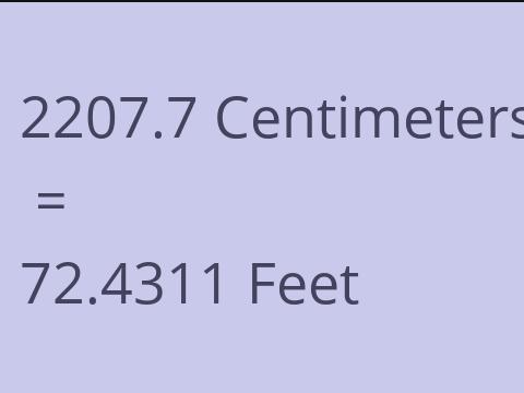 2207.7 CM TO FEET