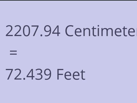2207.94 CM TO FEET