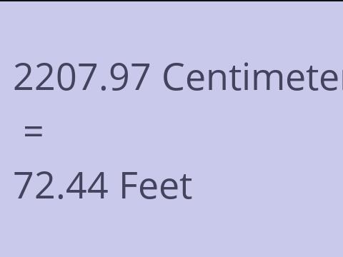 2207.97 CM TO FEET