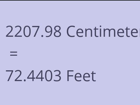 2207.98 CM TO FEET