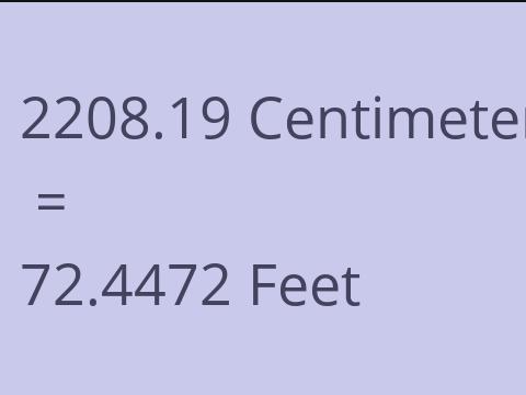 2208.19 CM TO FEET