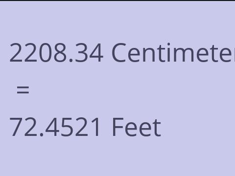 2208.34 CM TO FEET
