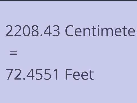 2208.43 CM TO FEET