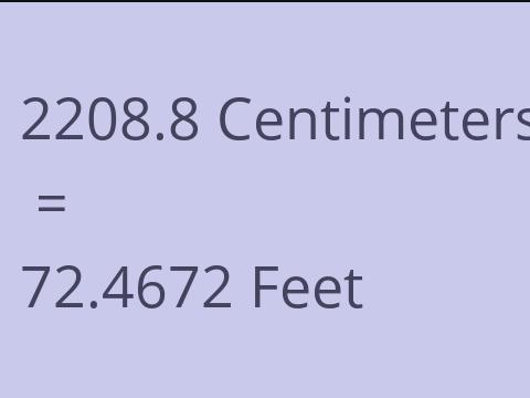 2208.8 CM TO FEET