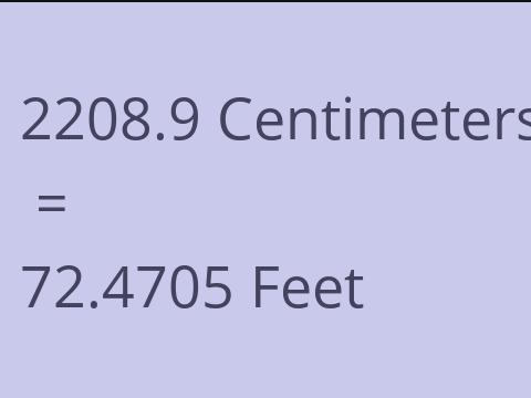 2208.9 CM TO FEET