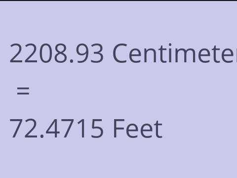 2208.93 CM TO FEET