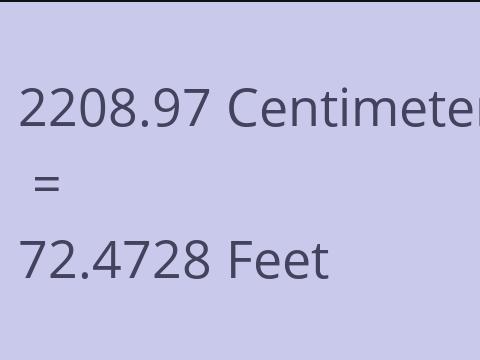 2208.97 CM TO FEET