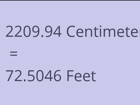 2209.94 CM TO FEET