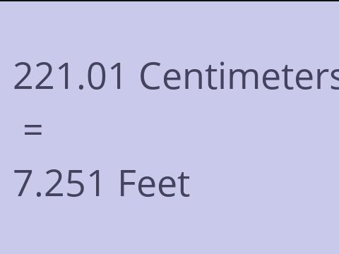 221.01 CM TO FEET