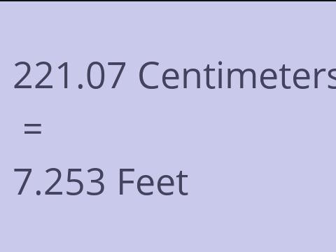 221.07 CM TO FEET