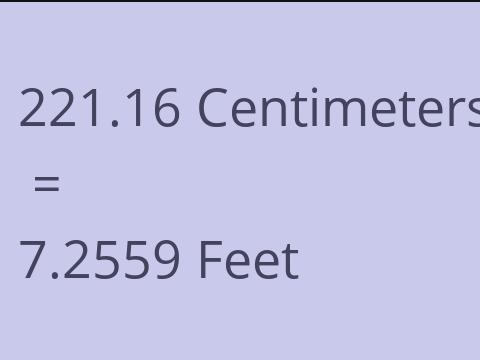 221.16 CM TO FEET