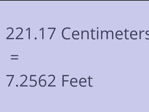 221.17 CM TO FEET