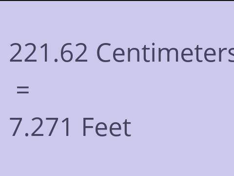 221.62 CM TO FEET