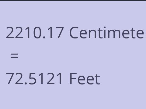 2210.17 CM TO FEET
