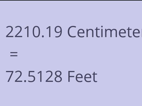 2210.19 CM TO FEET