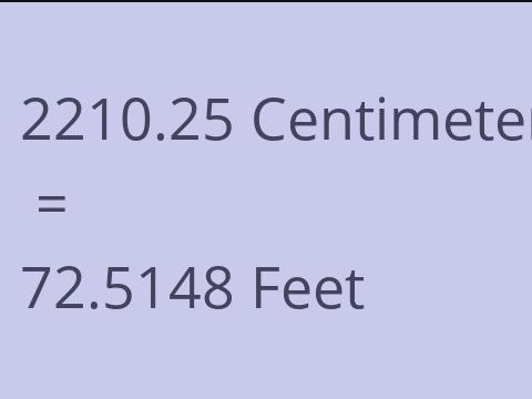 2210.25 CM TO FEET