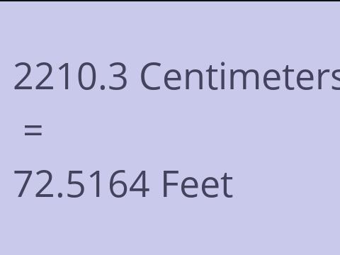 2210.3 CM TO FEET