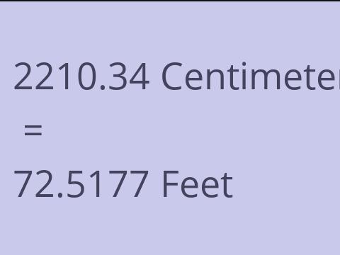 2210.34 CM TO FEET