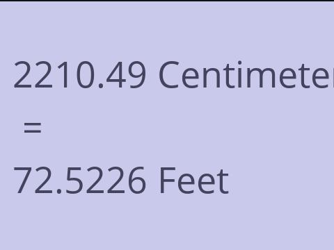 2210.49 CM TO FEET