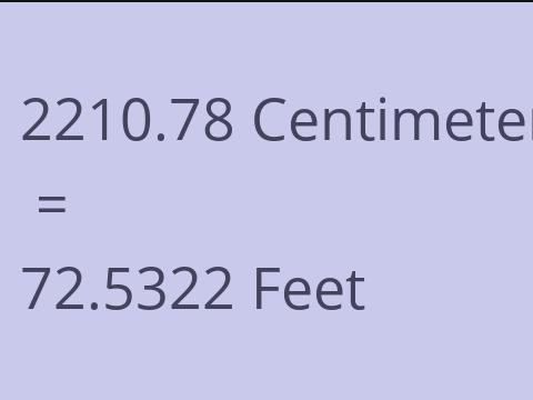 2210.78 CM TO FEET