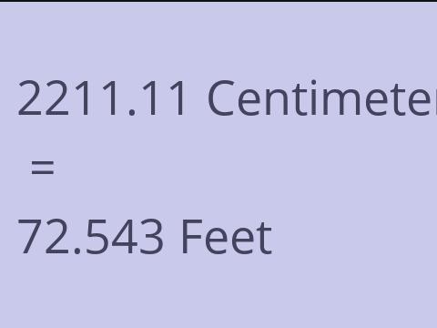 2211.11 CM TO FEET