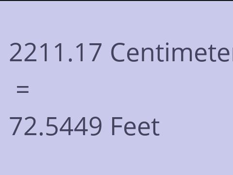 2211.17 CM TO FEET