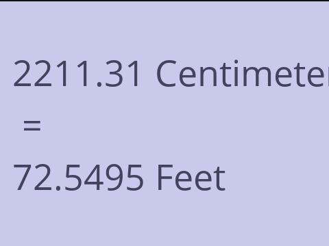 2211.31 CM TO FEET