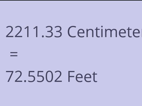2211.33 CM TO FEET