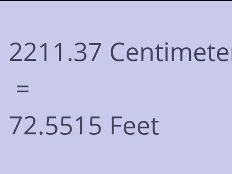 2211.37 CM TO FEET