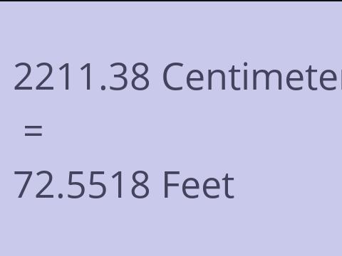 2211.38 CM TO FEET