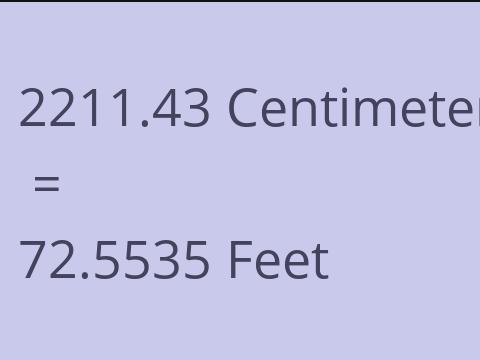 2211.43 CM TO FEET