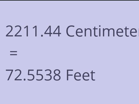 2211.44 CM TO FEET