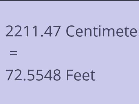 2211.47 CM TO FEET