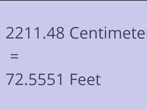 2211.48 CM TO FEET