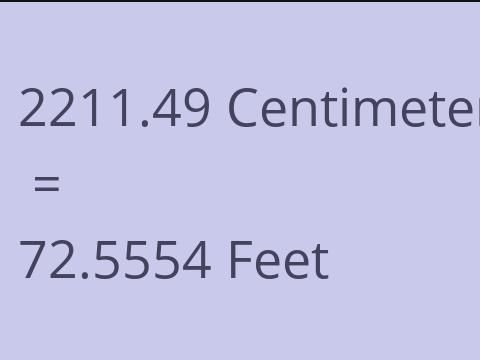 2211.49 CM TO FEET