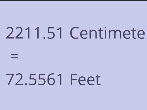 2211.51 CM TO FEET