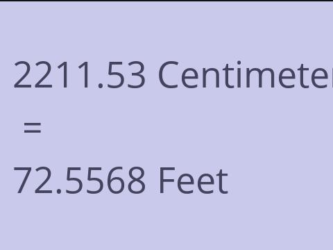 2211.53 CM TO FEET