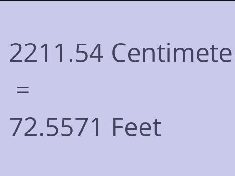 2211.54 CM TO FEET