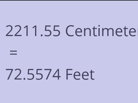2211.55 CM TO FEET