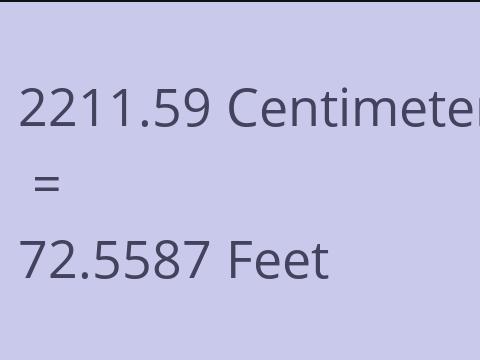 2211.59 CM TO FEET