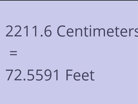 2211.6 CM TO FEET