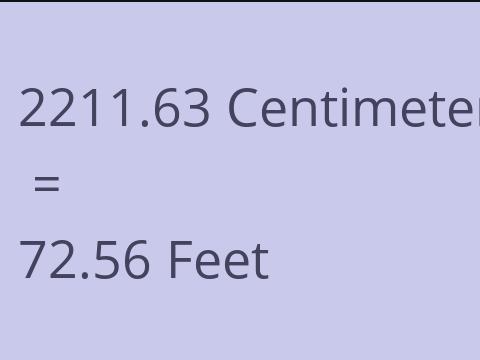 2211.63 CM TO FEET